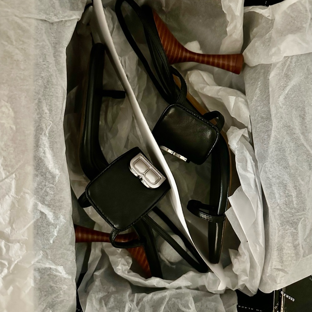 Brandon Blackwood Black Heeled Kingston Sandal - Picture 4 of 5